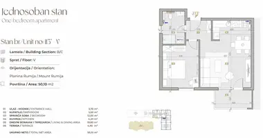 Apartamento 1 habitacion en Susanj, Montenegro