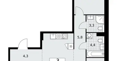 3 room apartment in Kommunarka, Russia