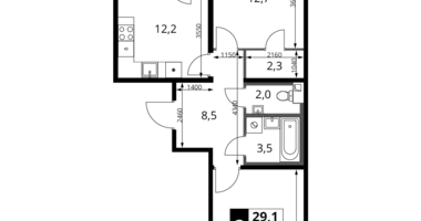 Apartamento 2 habitaciones en Jimki, Rusia