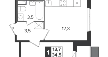 Mieszkanie 1 pokój w Leninsky District, Rosja