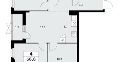 Apartamento 4 habitaciones en Kommunarka, Rusia