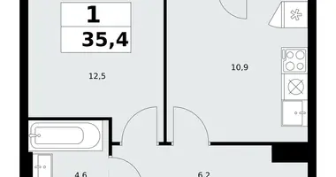 Wohnung 1 zimmer in Kommunarka, Russland