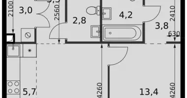 Квартира 2 комнаты в Москва, Россия