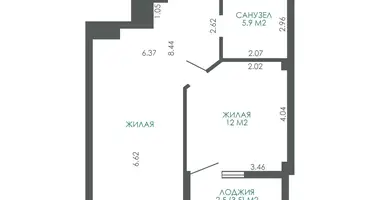 Apartamento 2 habitaciones en Minsk, Belarús