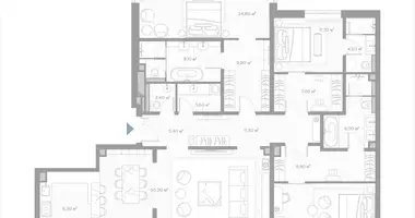 Apartamento 3 habitaciones en Moscú, Rusia