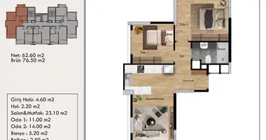 2 bedroom apartment in Mezitli, Turkey