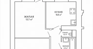 Wohnung 2 zimmer in Minsk, Belarus