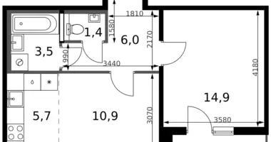 Mieszkanie 2 pokoi w Leninsky District, Rosja
