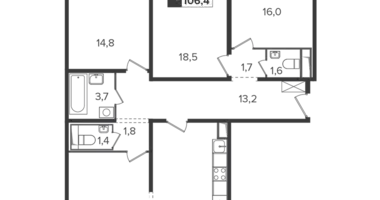 Wohnung 4 zimmer in Leninsky District, Russland