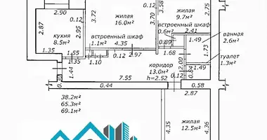3 room apartment in Mazyr, Belarus