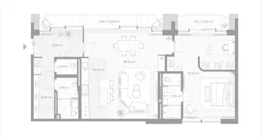 3 room apartment in Moscow, Russia