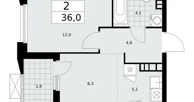 2 room apartment in Kommunarka, Russia