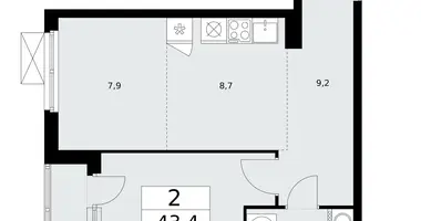Apartamento 2 habitaciones en Kommunarka, Rusia