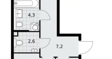 2 room apartment in Kommunarka, Russia