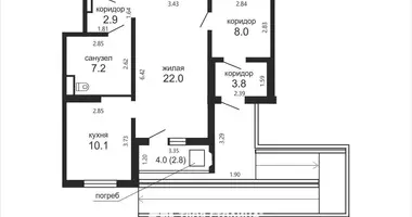 Apartamento 1 habitación en Minsk, Belarús