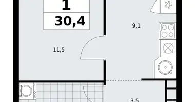 1 room apartment in Moscow, Russia