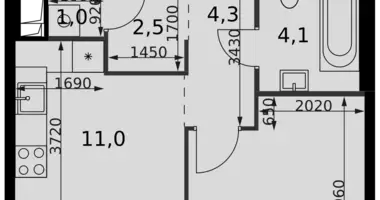 Apartamento 1 habitación en Moscú, Rusia