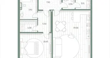 Appartement 1 chambre dans Moscou, Russie