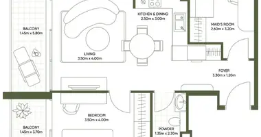 Apartamento 1 habitacion en Dubái, Emiratos Árabes Unidos