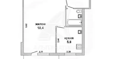1 room apartment in Muchaviecki sielski Saviet, Belarus