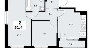 Appartement 2 chambres dans Kommunarka, Russie