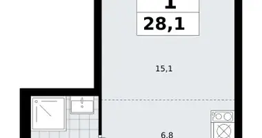 Appartement 1 chambre dans Troïtsk, Russie