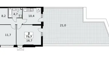 Wohnung 2 zimmer in Kommunarka, Russland