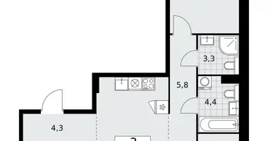 3 room apartment in Kommunarka, Russia