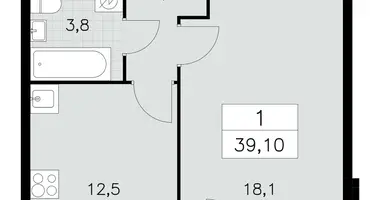 1 room apartment in Moscow, Russia