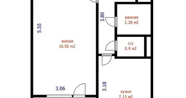 1 room apartment in Minsk, Belarus