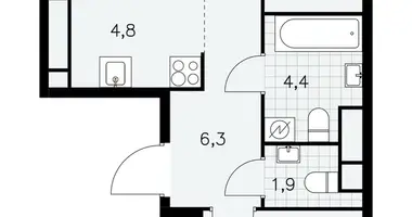 Apartamento 3 habitaciones en Moscú, Rusia
