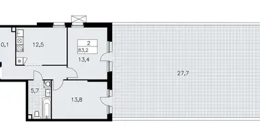 2 room apartment in Kommunarka, Russia