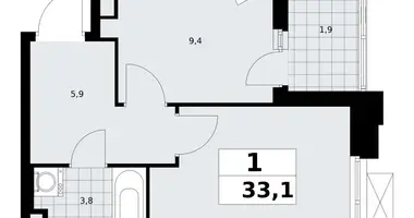 Apartamento 1 habitación en Kommunarka, Rusia