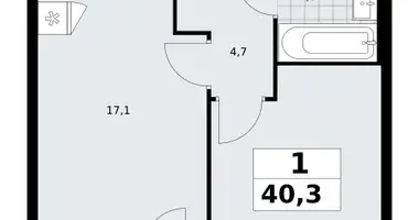 1 room apartment in Troitsk, Russia