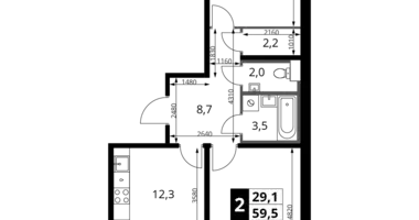 Apartamento 2 habitaciones en Leninsky District, Rusia