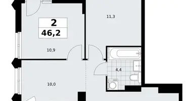 Apartamento 2 habitaciones en Troitsk, Rusia