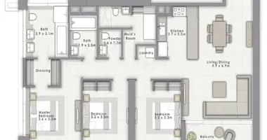 Appartement 3 chambres dans Doubaï, Émirats arabes unis