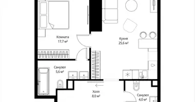 Квартира 1 комната в Москва, Россия