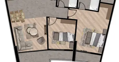 3 room apartment in Akdeniz, Turkey