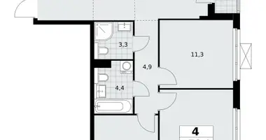 4 room apartment in Kommunarka, Russia