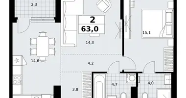 Квартира 2 комнаты в район Коммунарка, Россия