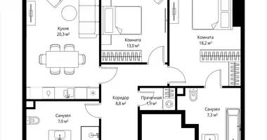 2 room apartment in Moscow, Russia