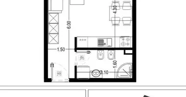 1 room apartment in Kryevidh, Albania