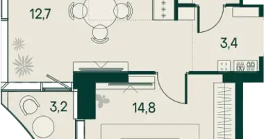 1 bedroom apartment in Moscow, Russia