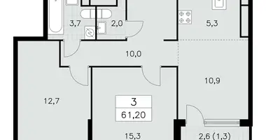 Wohnung 3 zimmer in Moskau, Russland