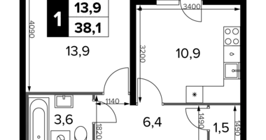 Квартира 1 комната в Ленинский городской округ, Россия
