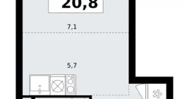 Mieszkanie 1 pokój w Wnukowo, Rosja
