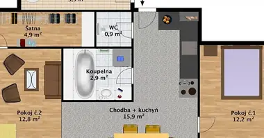 Wohnung 3 zimmer in Smetschno, Tschechien