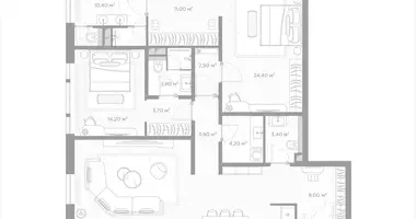 Appartement 2 chambres dans Moscou, Russie