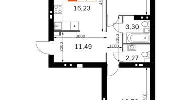 Wohnung 2 zimmer in Rajon Odinzowo, Russland